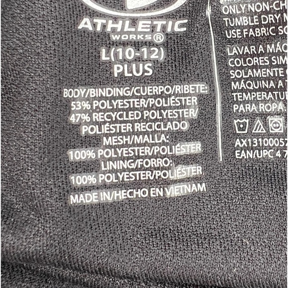 NWT athletic works Black Dri Fit Running Shorts Size Large (10/12) Plus Girl’s - Picture 5 of 5